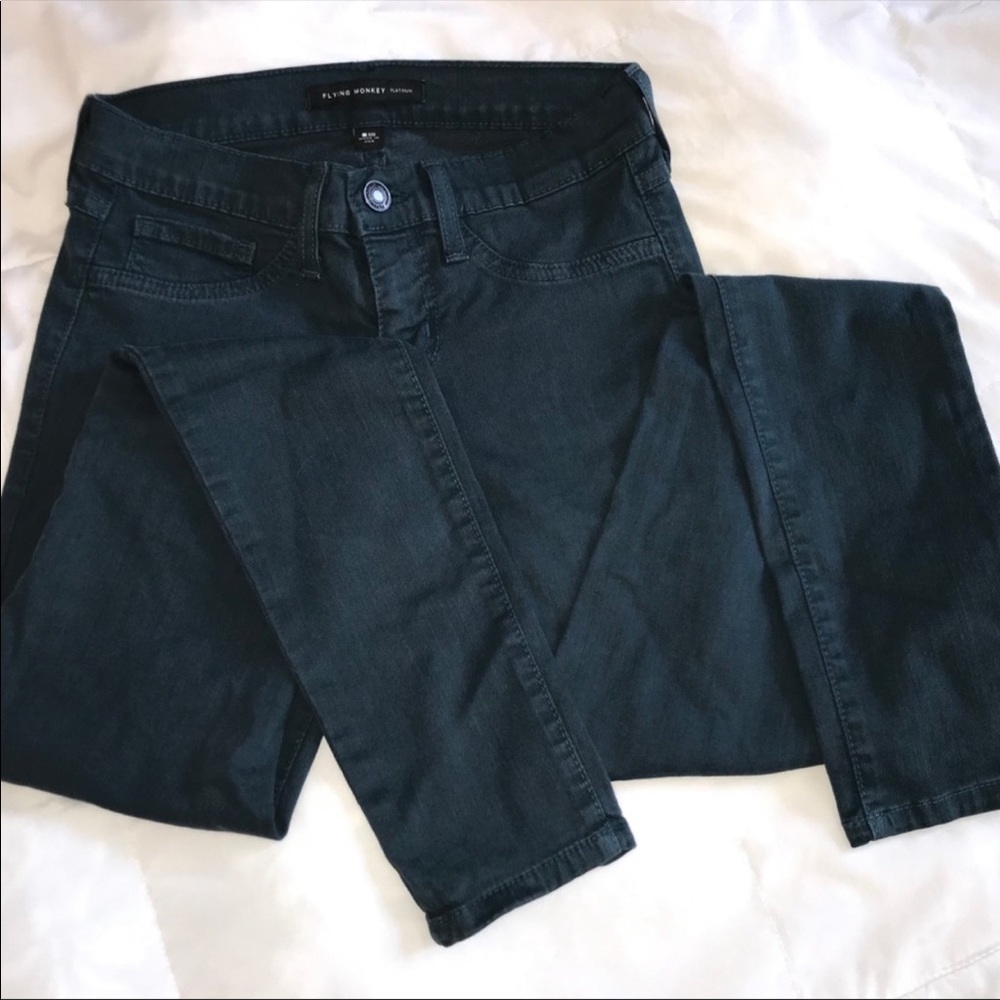 Flying monkey teal/blue jeans